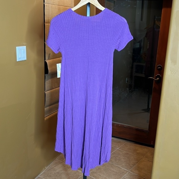 LuLaRoe Carly Purple Ribbed Hi Low Dress Size XXS - Picture 6 of 6